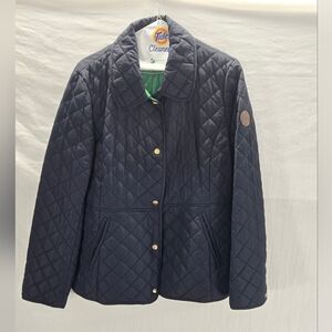 Lauren Ralph Lauren Women's Size Medium Blue Quilted Coat Jacket